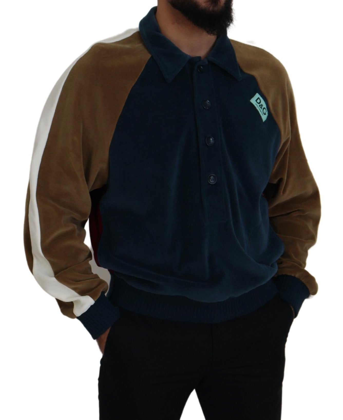 Dolce & Gabbana Multicolor Pullover mit Kragen aus Baumwolle