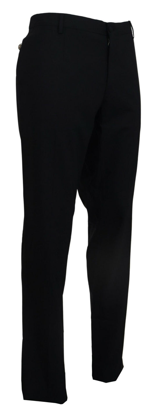 Dolce & Gabbana Schwarzes Woll-Stretch-Kleid Formal Slim Fit Pant