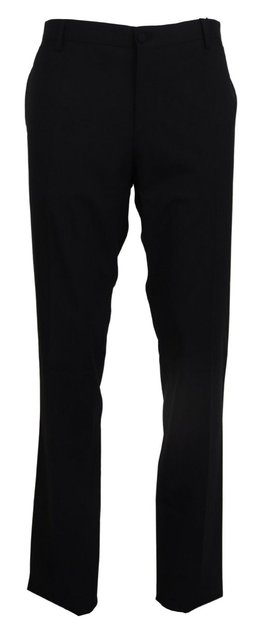 Dolce & Gabbana Schwarzes Woll-Stretch-Kleid Formal Slim Fit Pant
