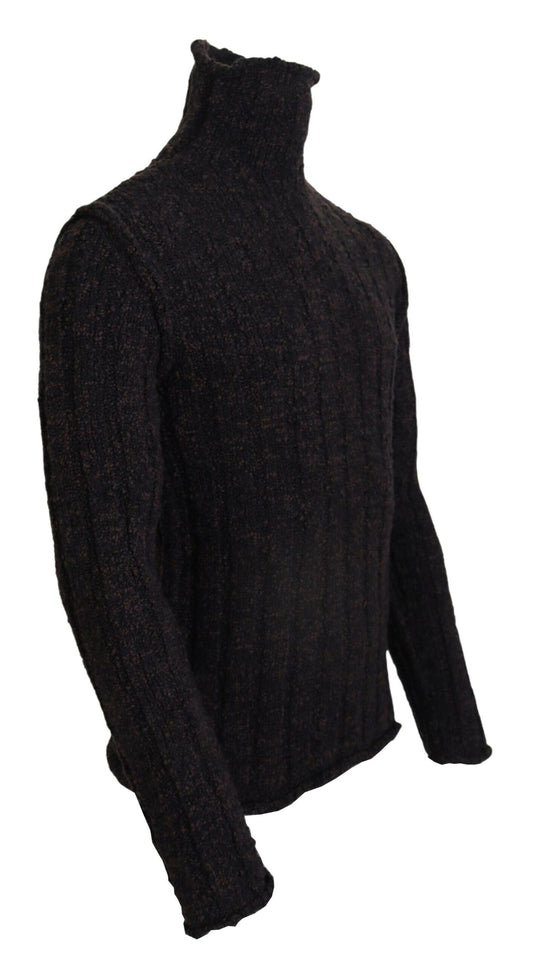 Dolce & Gabbana Brauner Wollstrick-Rollkragenpullover