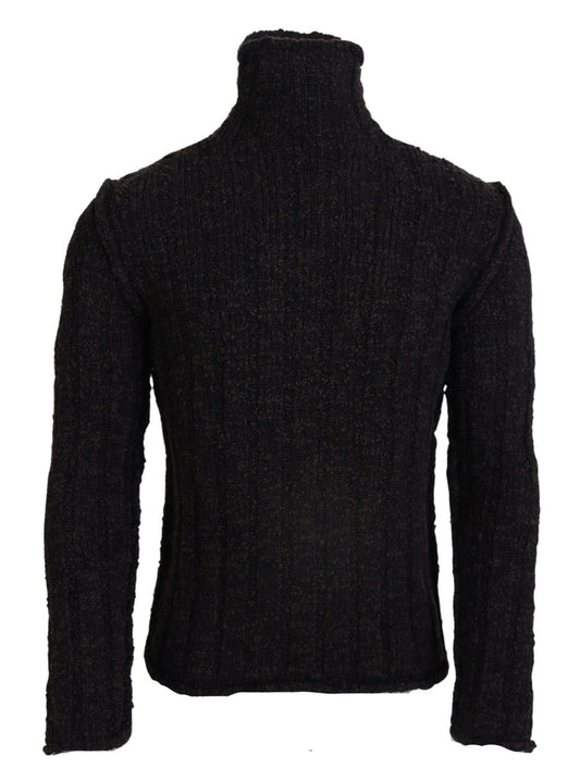 Dolce & Gabbana Brauner Wollstrick-Rollkragenpullover