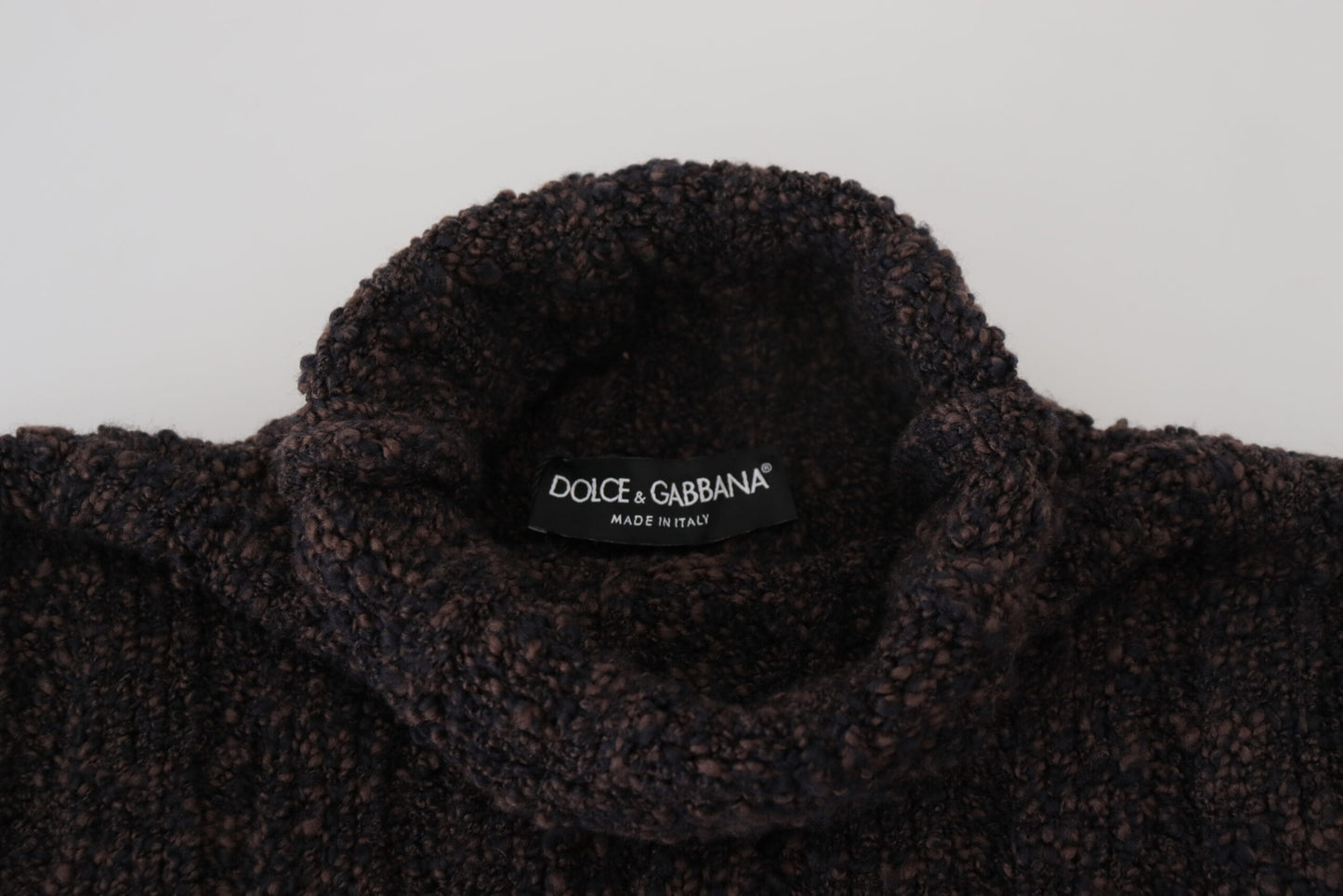 Dolce & Gabbana Brauner Wollstrick-Rollkragenpullover