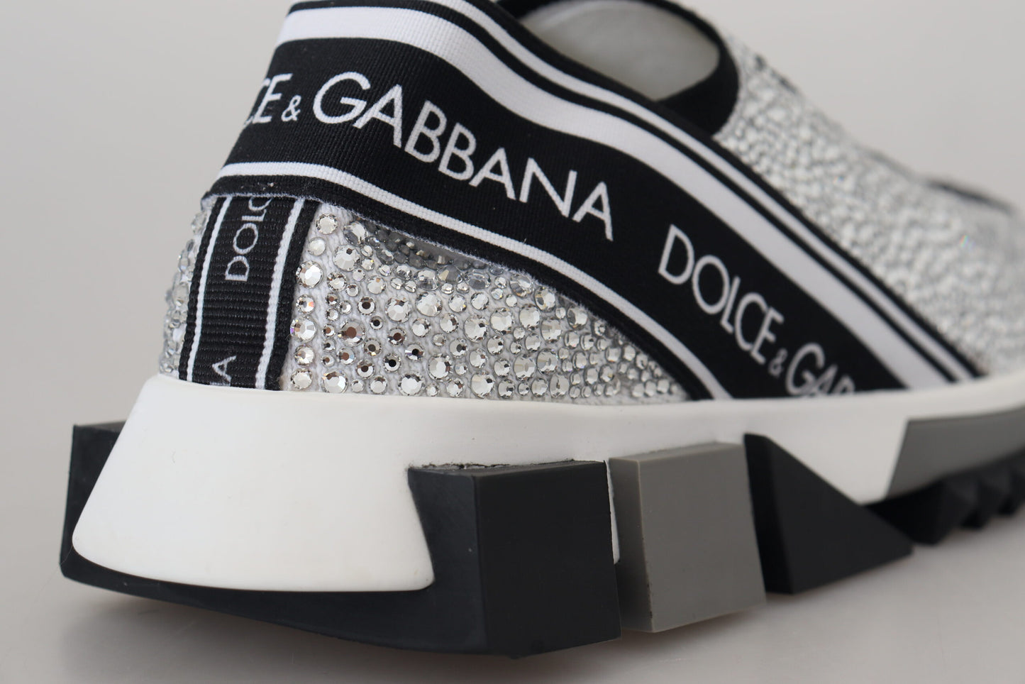 Dolce & Gabbana Silber Strass Sorrento Turnschuhe Schuhe