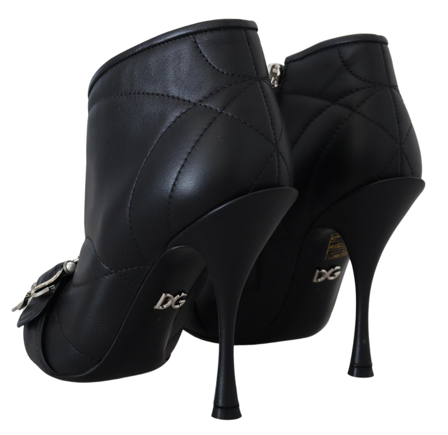 Dolce & Gabbana Schwarze Devotion Gesteppte Knöchelstiefel mit Schnalle Schuhe