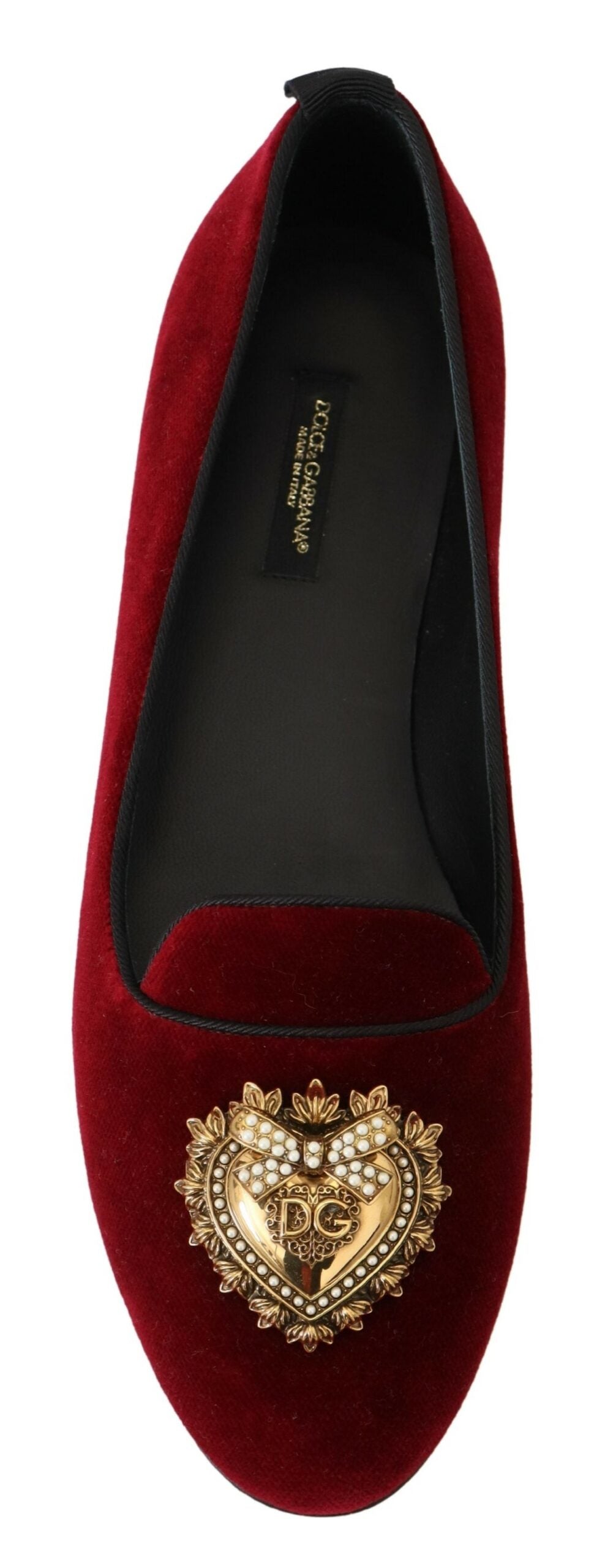 Dolce & Gabbana Bordeaux Samt Slip-On Loafers Flache Schuhe