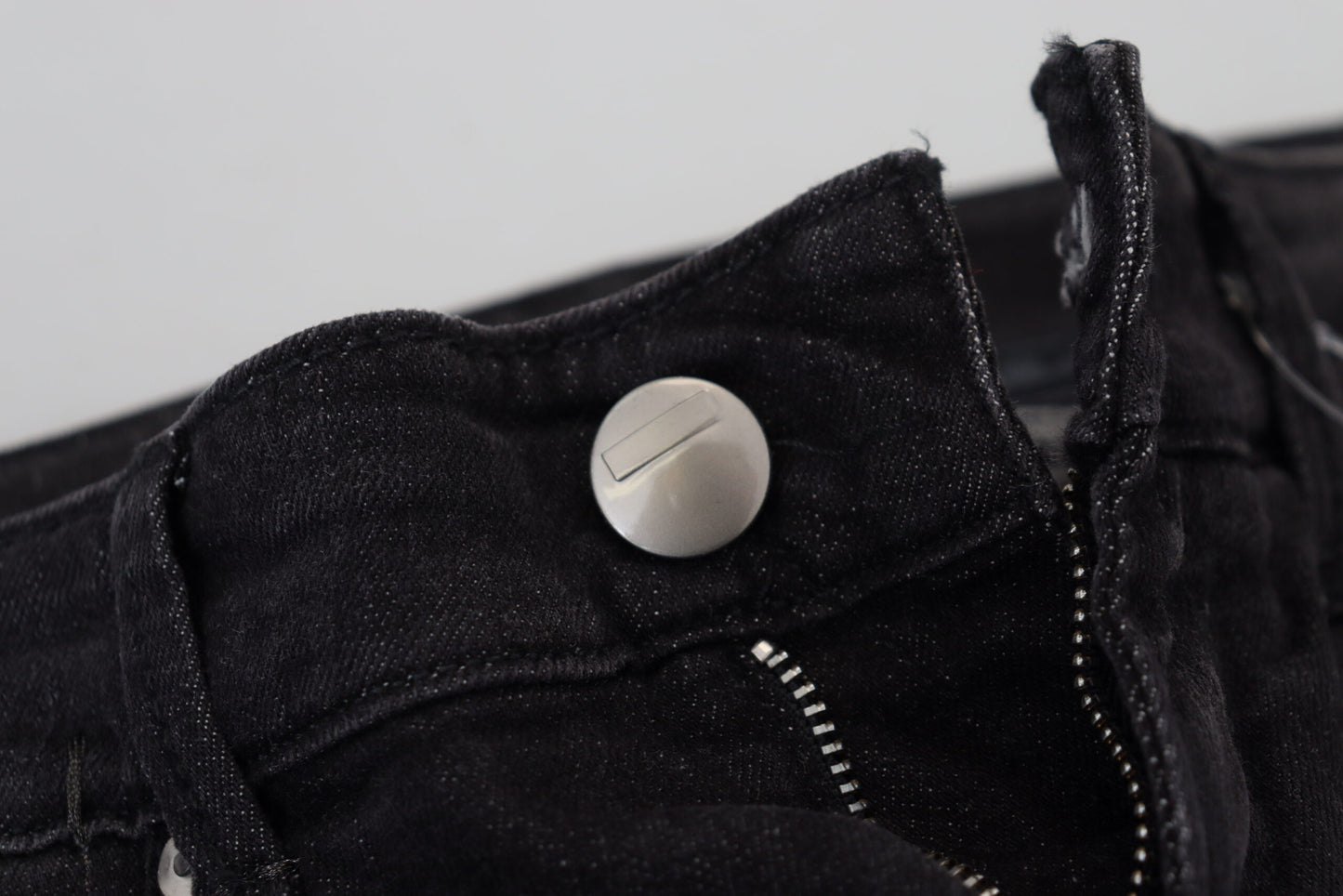 Acht Schwarze Baumwolle mit niedriger Taille Slim Fit Damen Casual Denim Jeans