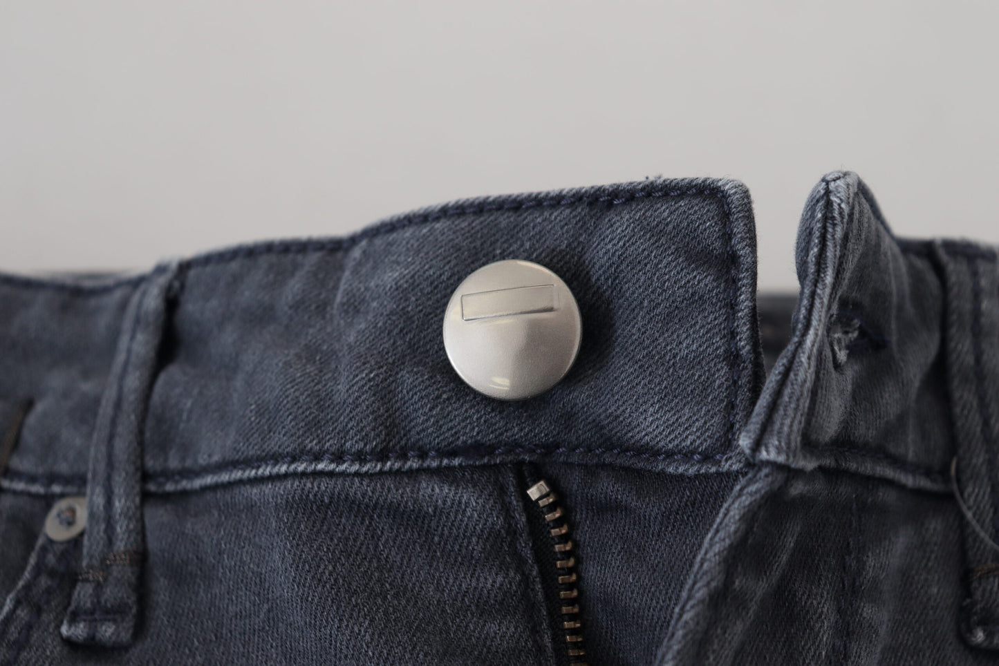 Acht Graue Baumwolle Skinny niedrige Taille Frauen Casual Denim Jeans