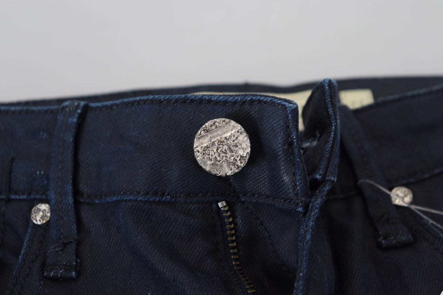 Acht Blaue Baumwolle Skinny niedrige Taille Frauen Casual Denim Jeans