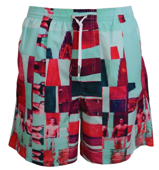 Dsquared² Mehrfarbig bedruckte Strandbekleidung Shorts Bademode