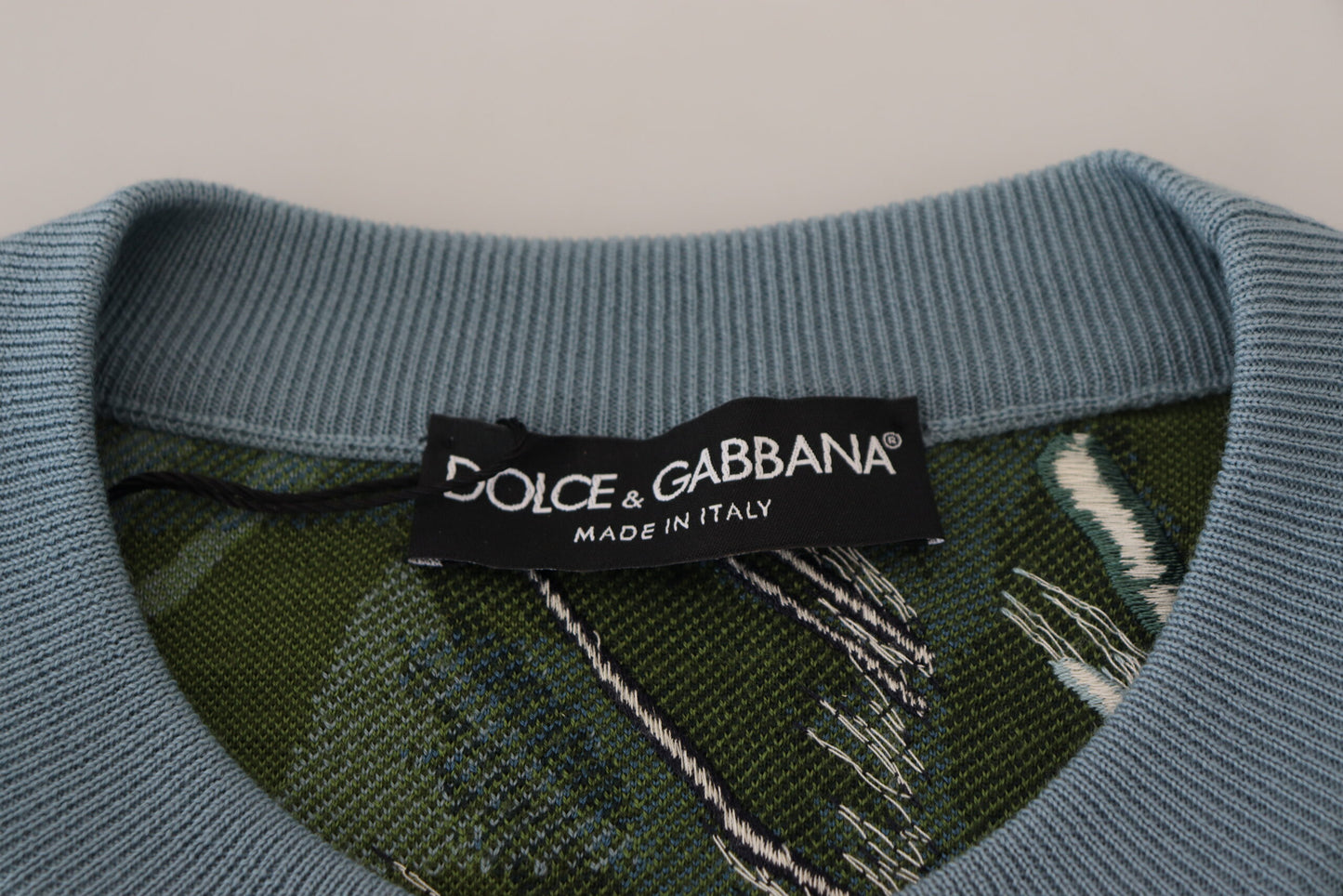 Dolce & Gabbana Multicolor Dschungel-Wollpullover Logo-Pullover
