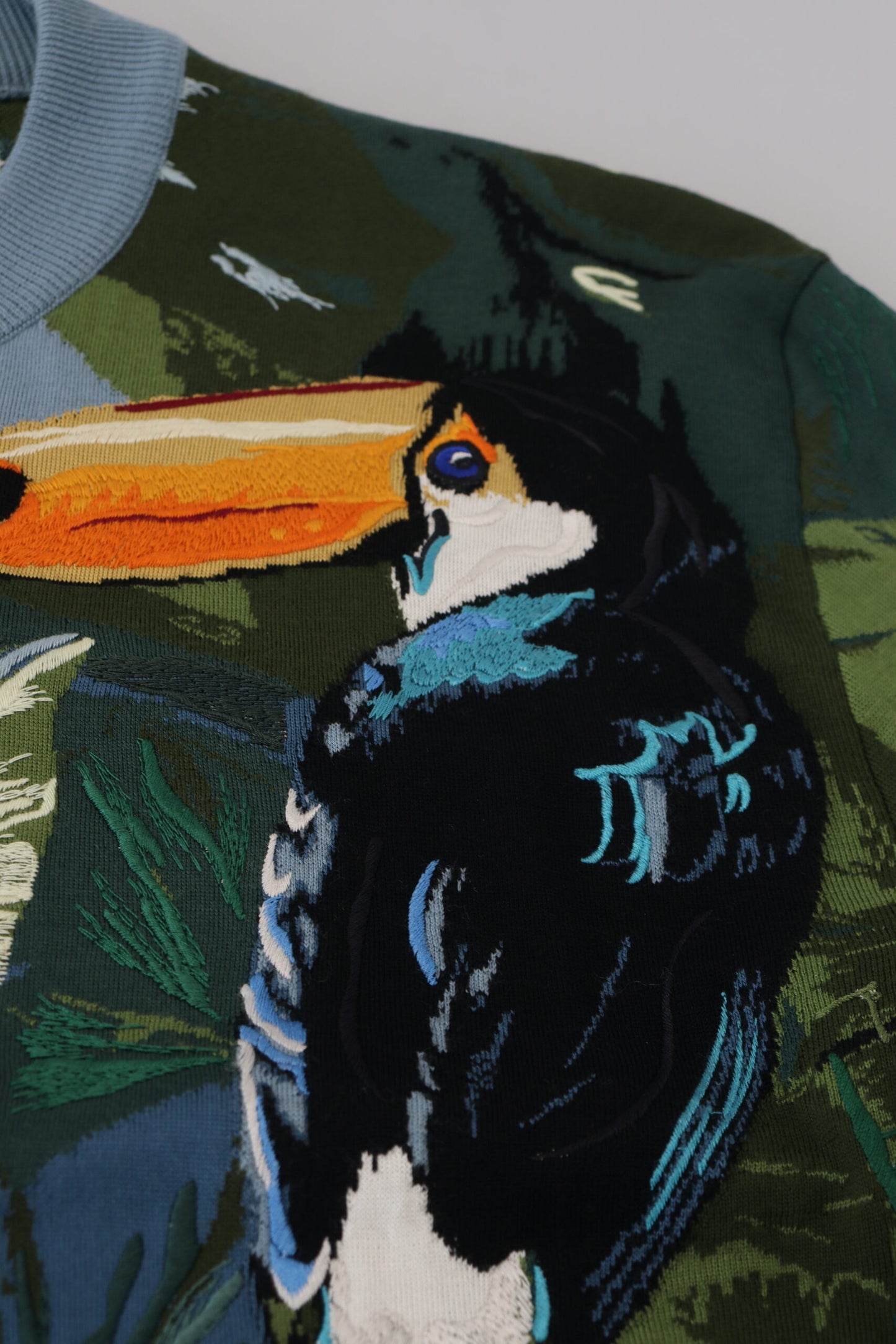 Dolce & Gabbana Multicolor Dschungel-Wollpullover Logo-Pullover