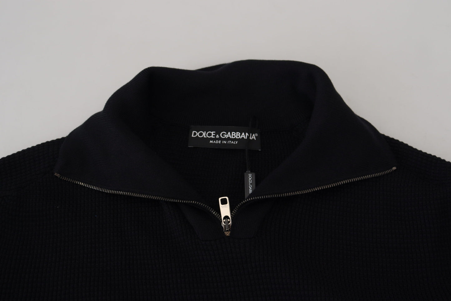 Dolce & Gabbana Pullover mit Rollkragen aus schwarzer Seide