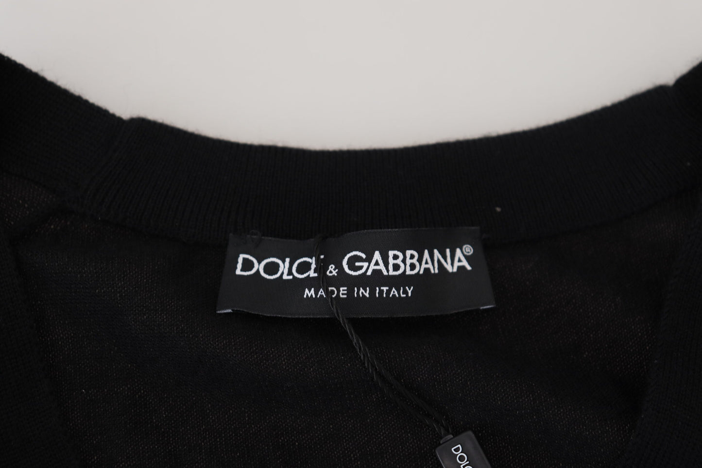 Dolce & Gabbana Schwarzer Kaschmir-Strickpullover mit Knopfleiste