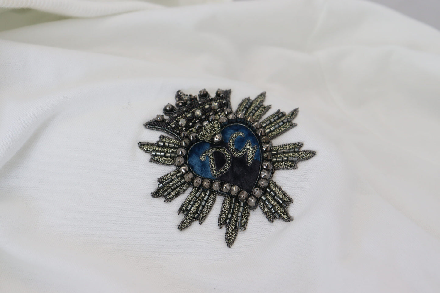 Dolce & Gabbana Weißes Baumwoll-Sweatshirt mit Kapuze Logo-Pullover