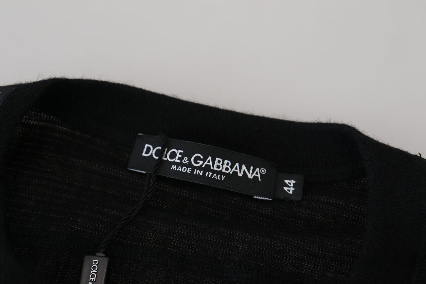 Dolce & Gabbana Schwarzer Kaschmir-Knopf-Pullover