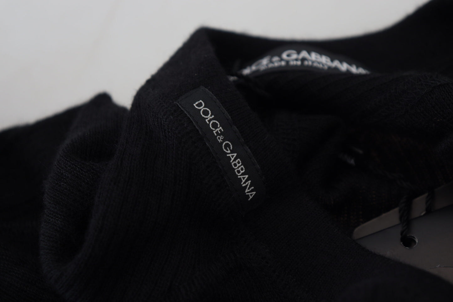 Dolce & Gabbana Schwarzer Kaschmir-Knopf-Pullover
