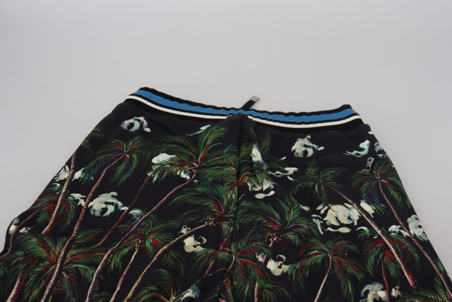 Dolce & Gabbana Schwarze Baumwoll-Shorts mit Vulkandruck