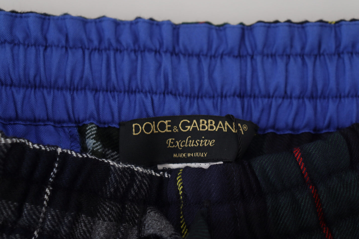 Dolce & Gabbana Multicolor karierte Wolle Herren Jogger Hose