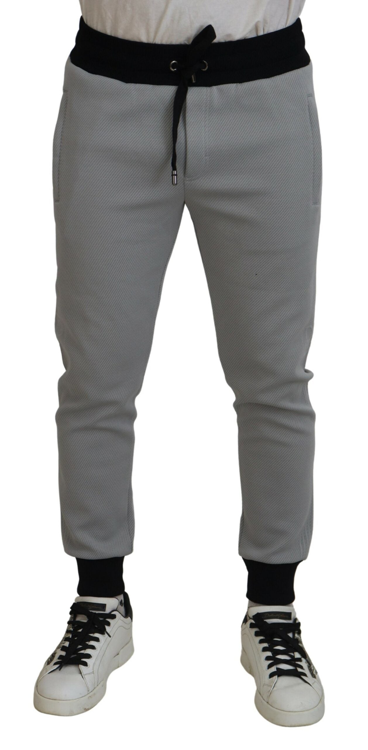 Dolce & Gabbana Graue Polyester-Sweatpants Jogger-Hose