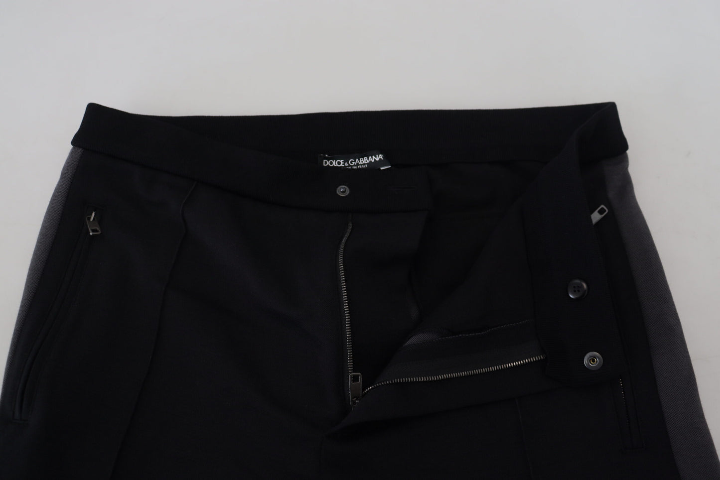 Dolce & Gabbana Schwarze Woll-Hufeisen-Jogger-Hose