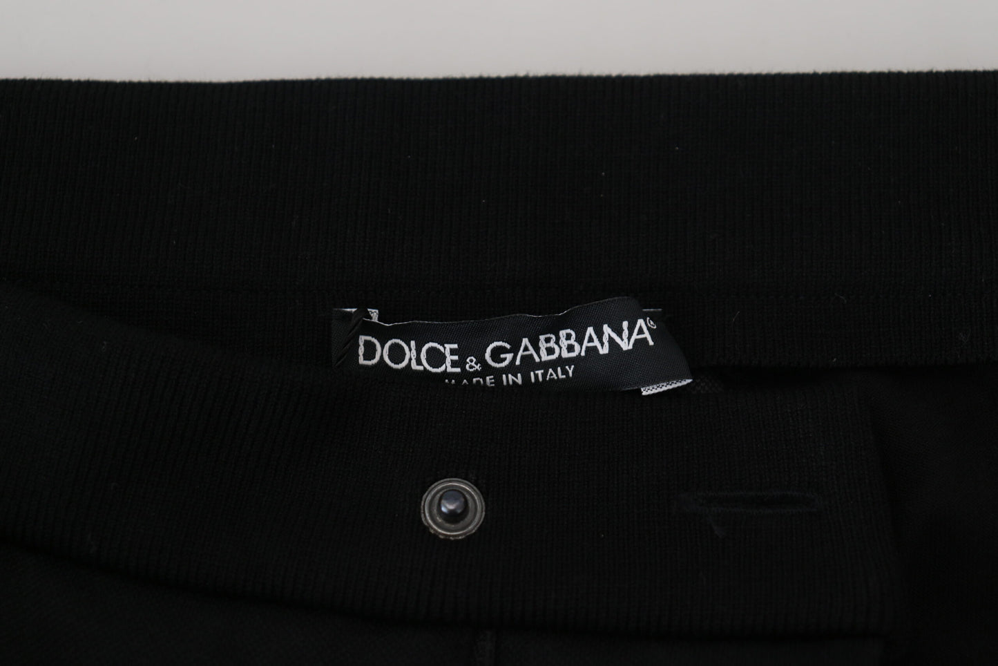 Dolce & Gabbana Schwarze Woll-Hufeisen-Jogger-Hose