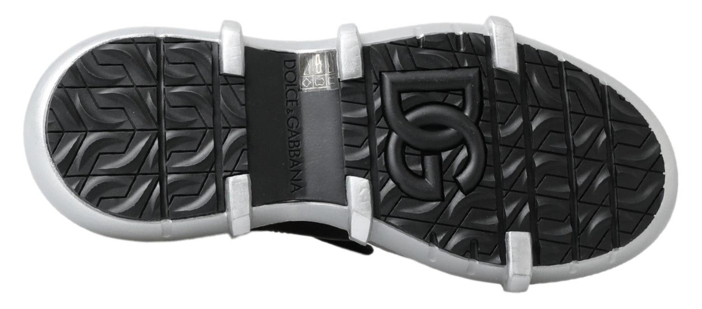 Dolce & Gabbana Schwarz Nylon Galileo High Top Turnschuhe Schuhe