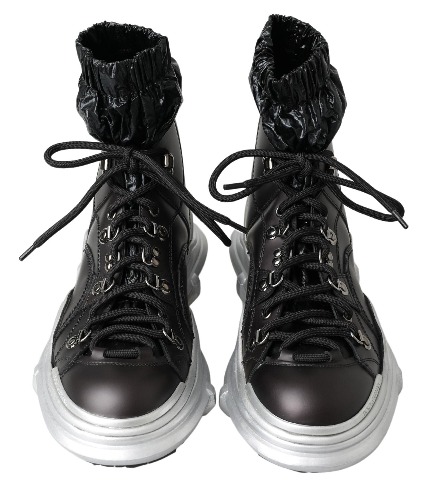 Dolce & Gabbana Schwarz Nylon Galileo High Top Turnschuhe Schuhe
