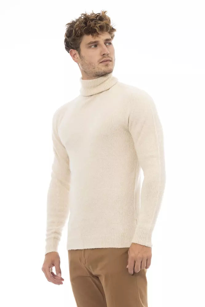 Alpha Studio Beiger Alpaka-Pullover für Herren
