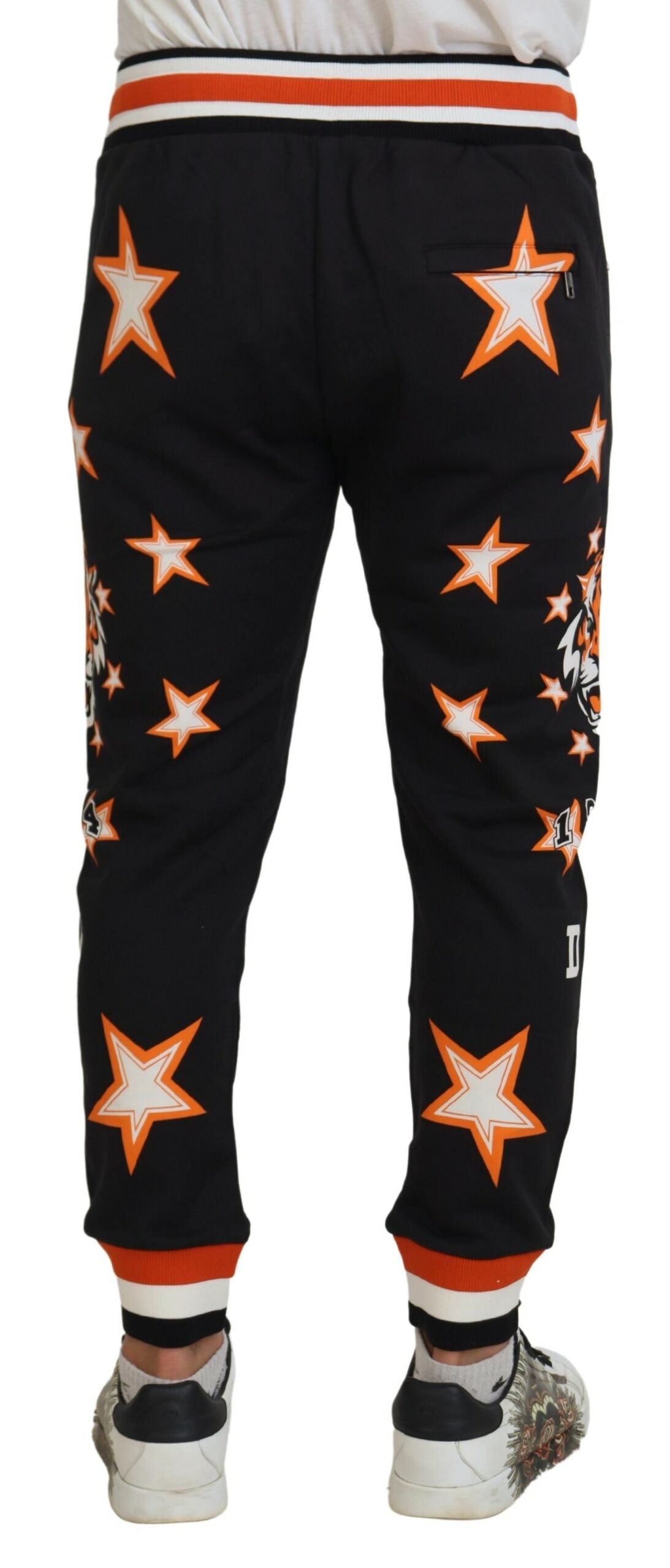 Dolce & Gabbana Schwarz Orange Star Hose Sporthose