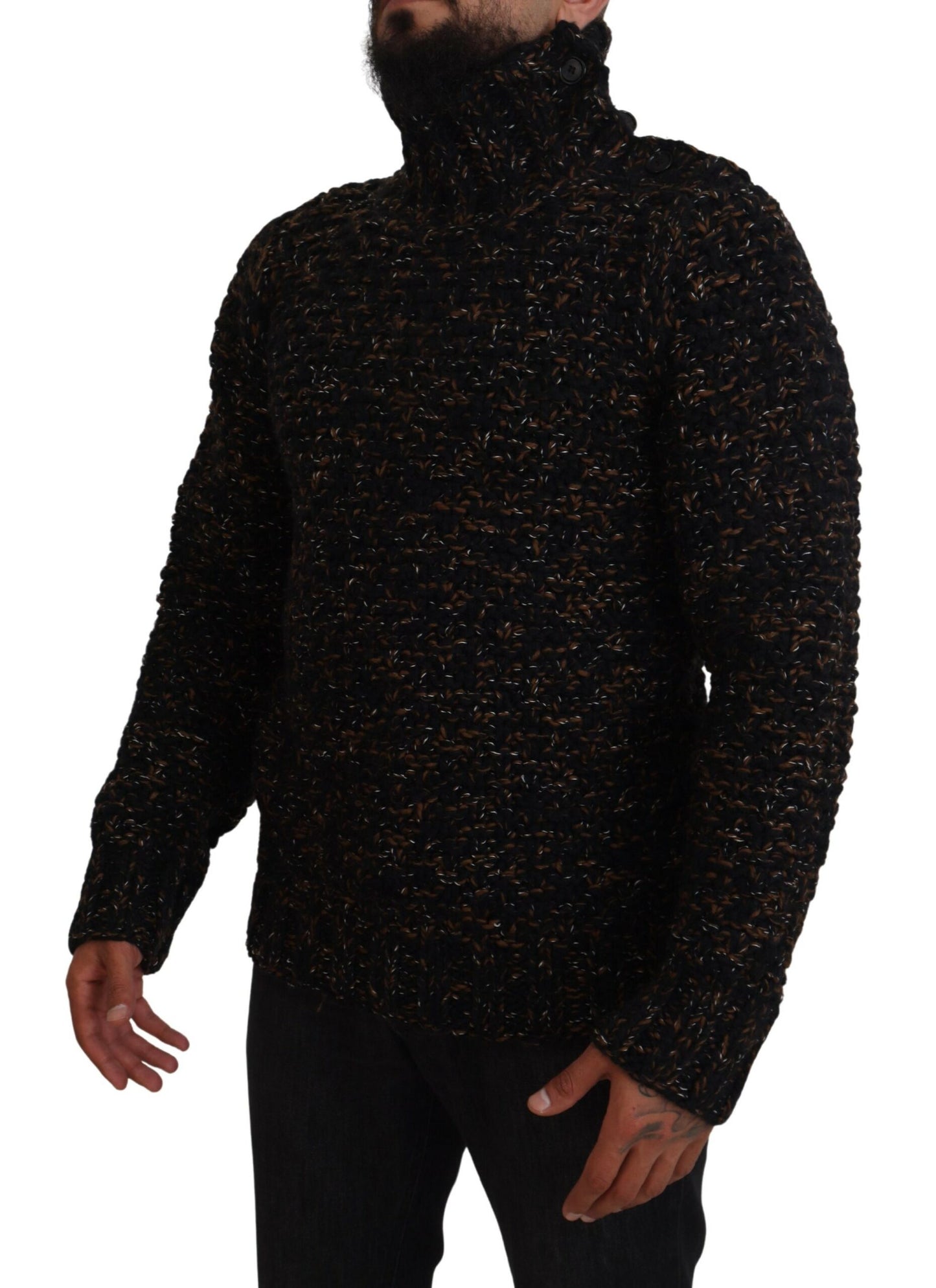 Dolce & Gabbana Brauner Fatto A Mano Rollkragenpullover Pullover