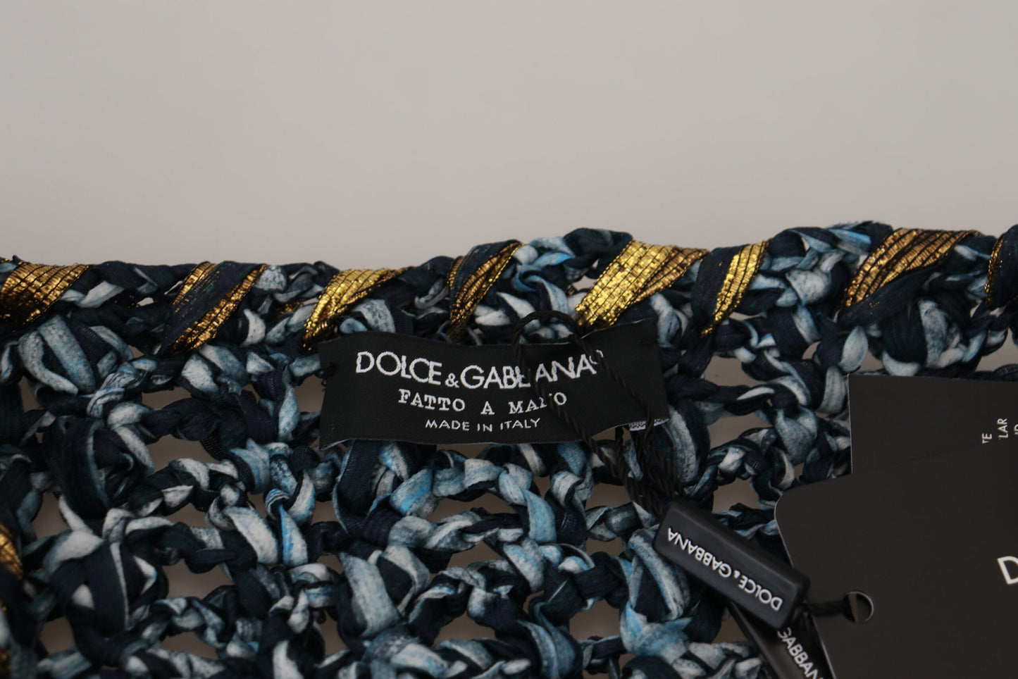 Dolce & Gabbana Blaue Knopf-Strickjacke Fatto A Mano Pullover