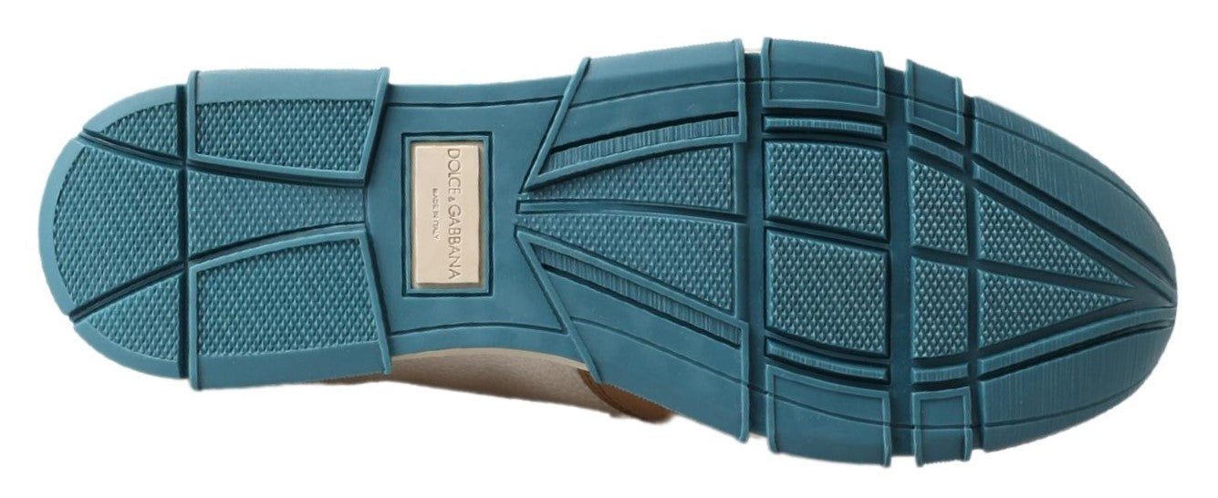 Dolce & Gabbana Weiß Leder Loafers Mokassins Schuhe