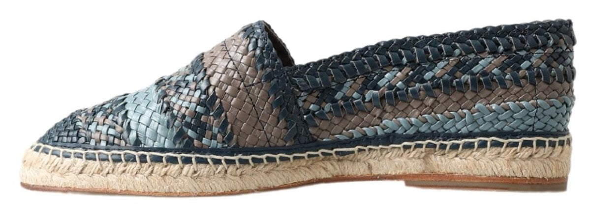 Dolce & Gabbana Blaugraue Leder Espadrille-Schuhe von Buffalo