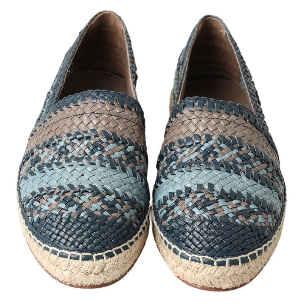 Dolce & Gabbana Blaugraue Leder Espadrille-Schuhe von Buffalo