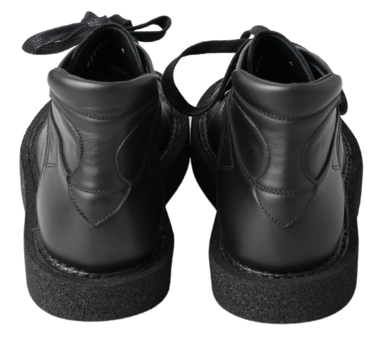 Dolce & Gabbana Schwarze Leder-Slipper mit Stretch-Stiefeln