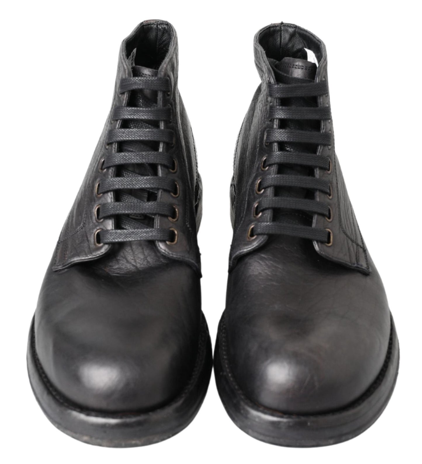 Dolce & Gabbana Schwarzes Pferd Leder Perugino Stiefel