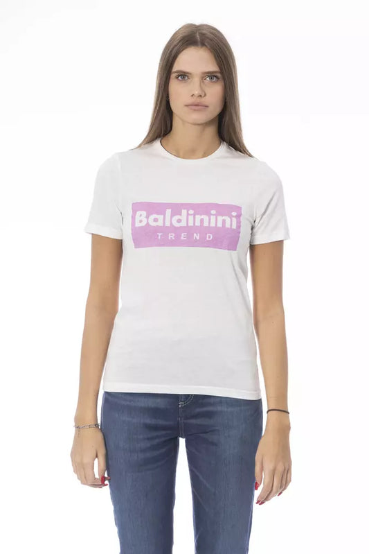 Baldinini Trend Weißes Damen-T-Shirt aus Baumwolle
