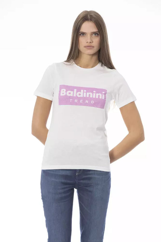 Baldinini Trend Weißes Damen-T-Shirt aus Baumwolle