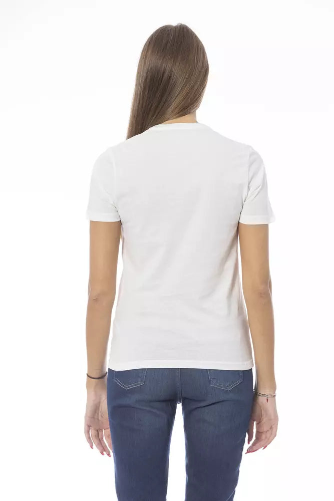 Baldinini Trend Weißes Damen-T-Shirt aus Baumwolle