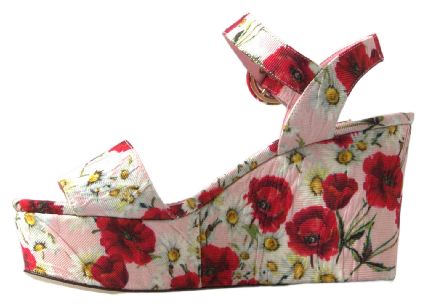 Dolce & Gabbana Mehrfarbige Wedges mit Blumendruck Florale Riemchensandalen
