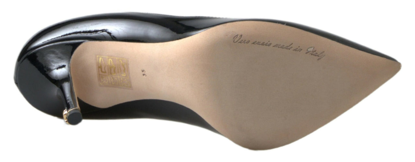 Dolce & Gabbana Schwarze Lackleder High Heels Pumps Schuhe