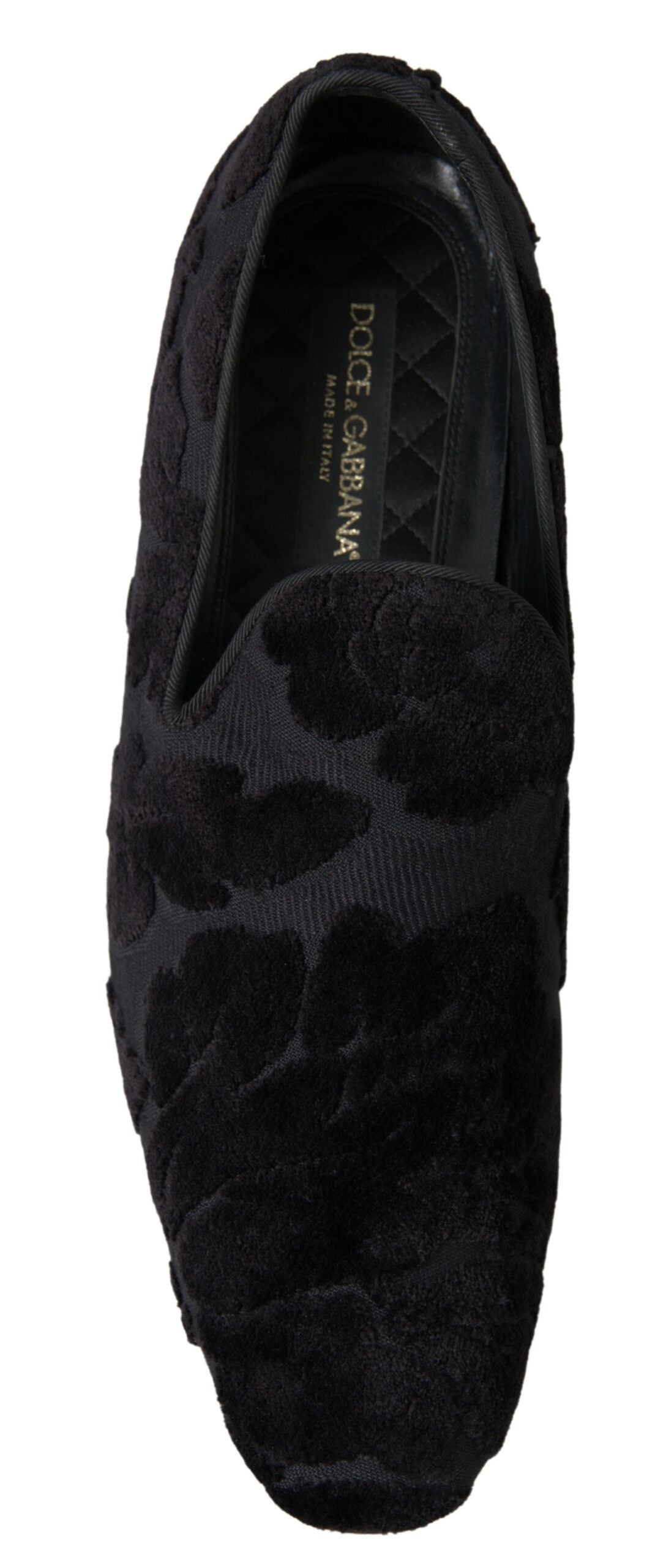 Dolce & Gabbana Schwarzer Brokat Loafers Formelle Schuhe