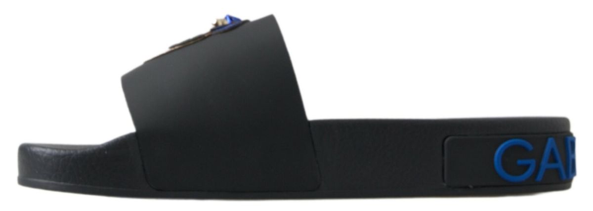 Dolce & Gabbana Schwarz Rutschen Sandalen Strand Saint Barth Schuhe