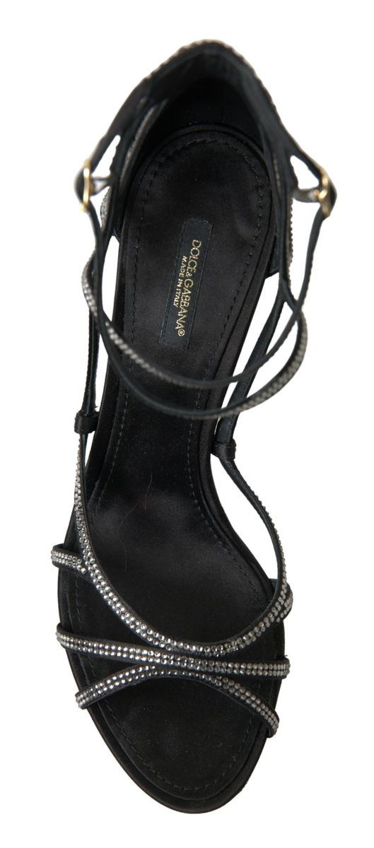 Dolce & Gabbana Strass Stiletto Sandale Satin Schuhe