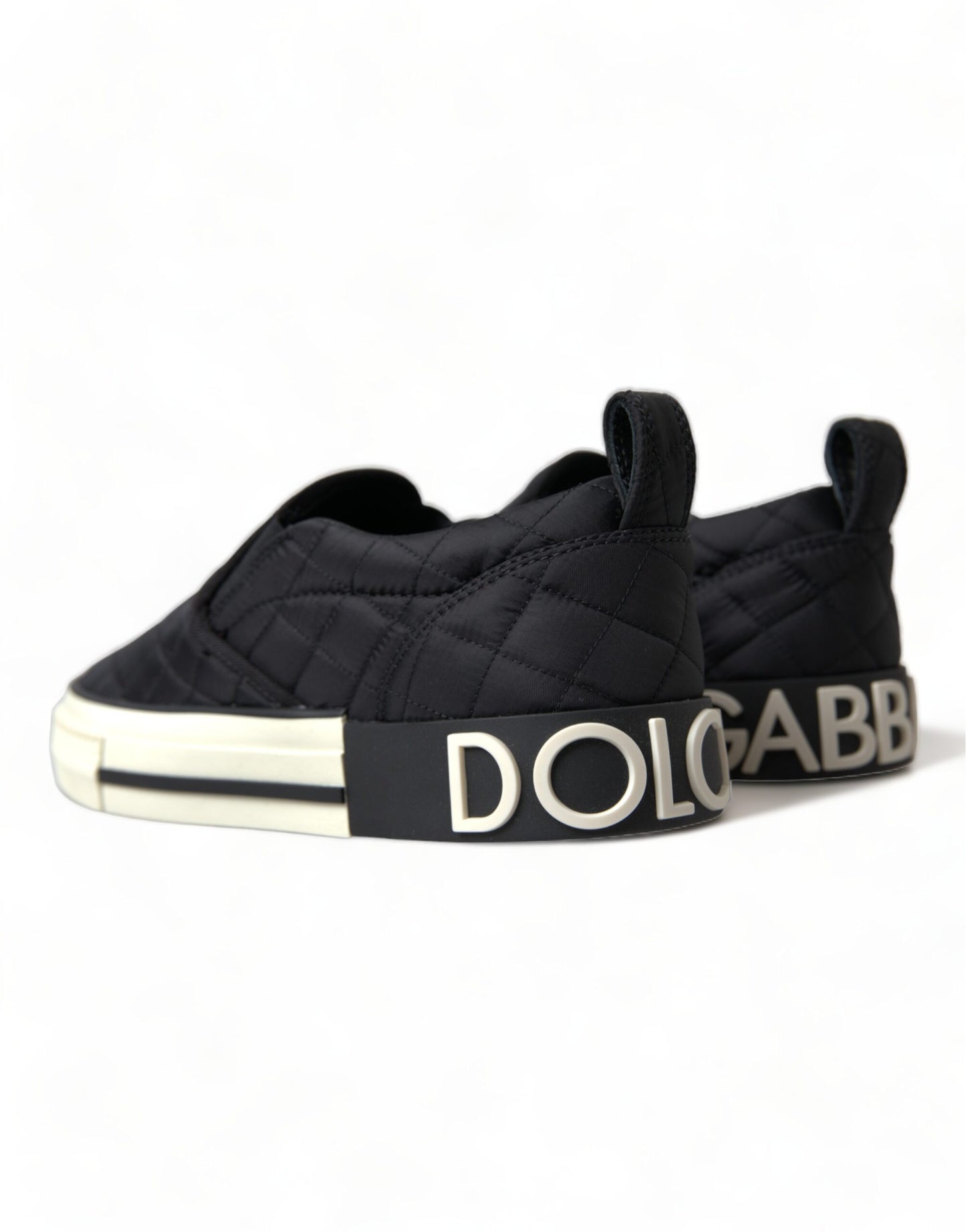 Dolce & Gabbana Schwarz gesteppt Slip On Low Top Sneakers Schuhe