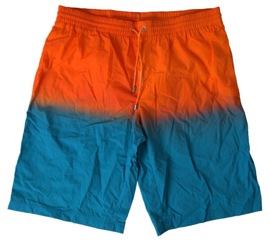Dolce & Gabbana Orange Blau Gradient Beachwear Badehose Shorts