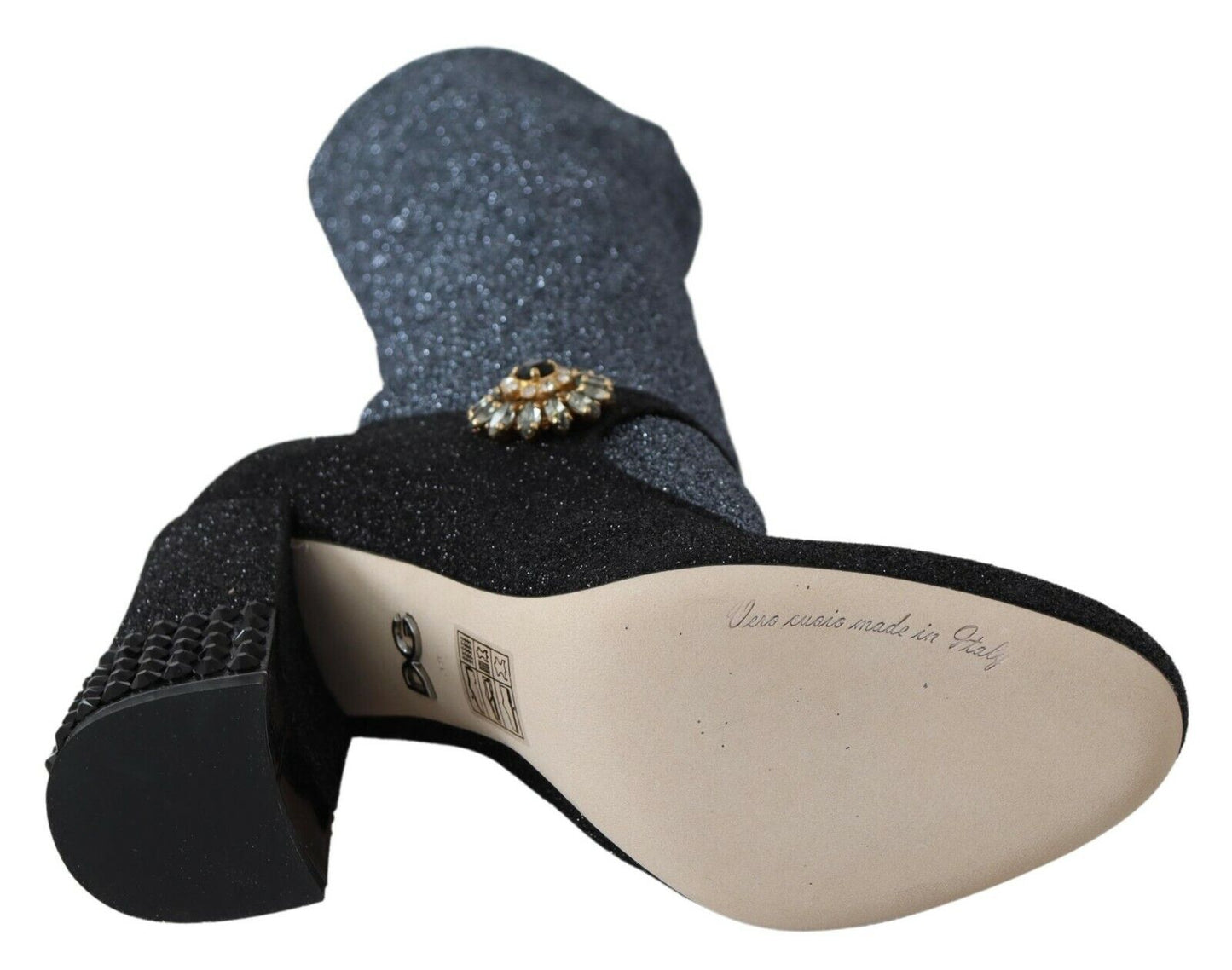 Dolce & Gabbana Schwarz Crystal Mary Janes Booties Schuhe