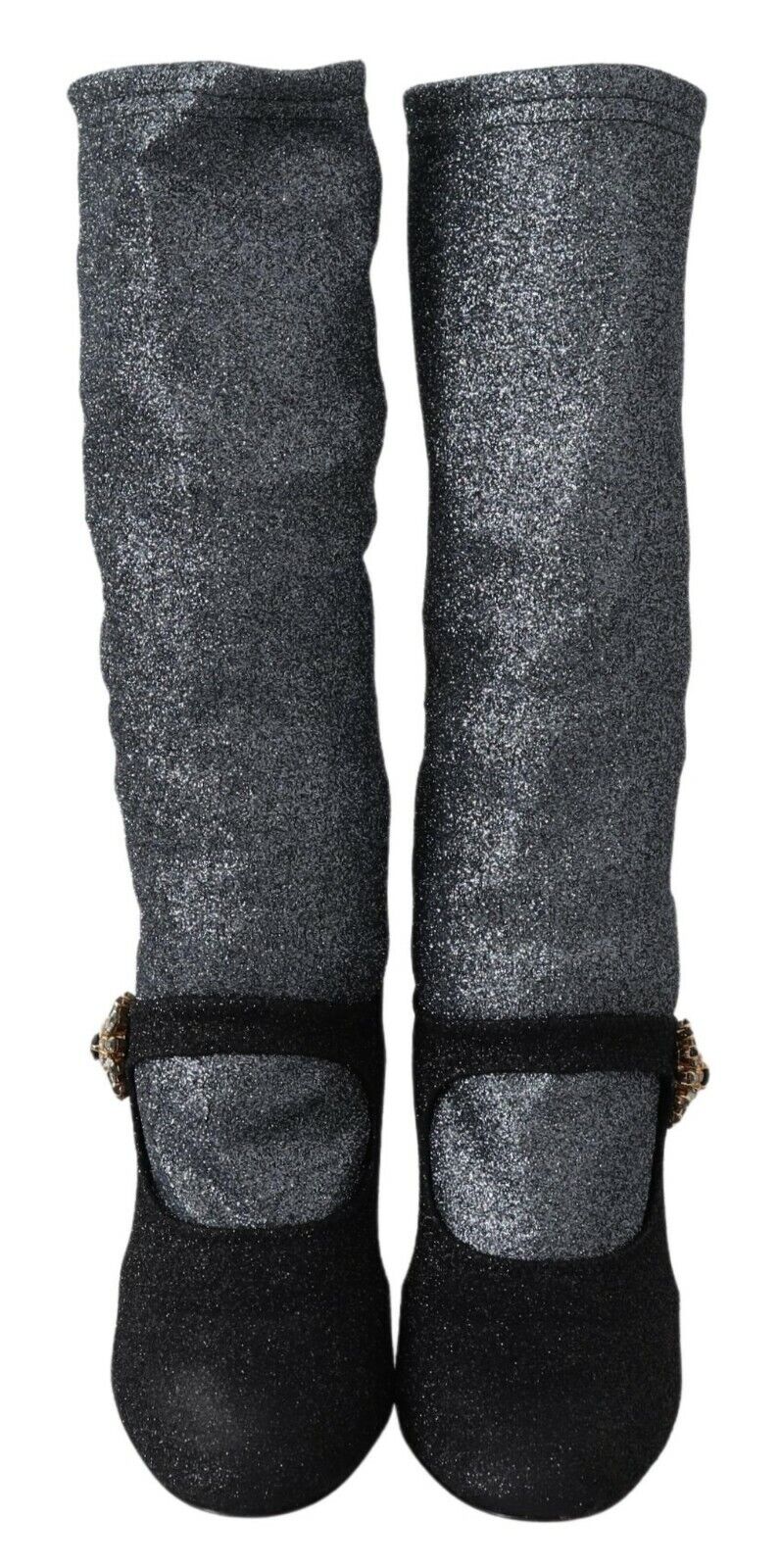 Dolce & Gabbana Schwarz Crystal Mary Janes Booties Schuhe