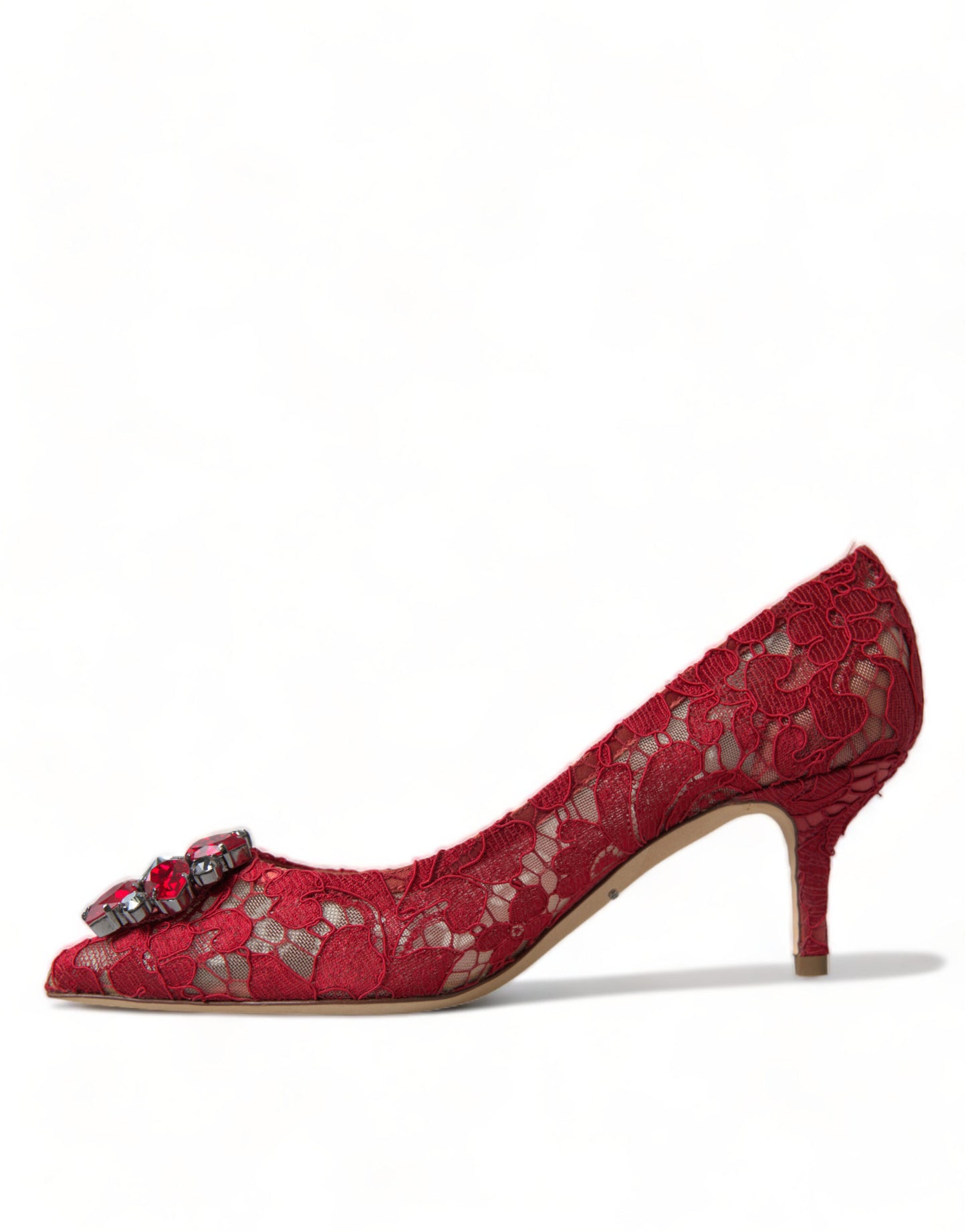 Dolce & Gabbana Rot Taormina Spitze Kristall Heels Pumps Schuhe