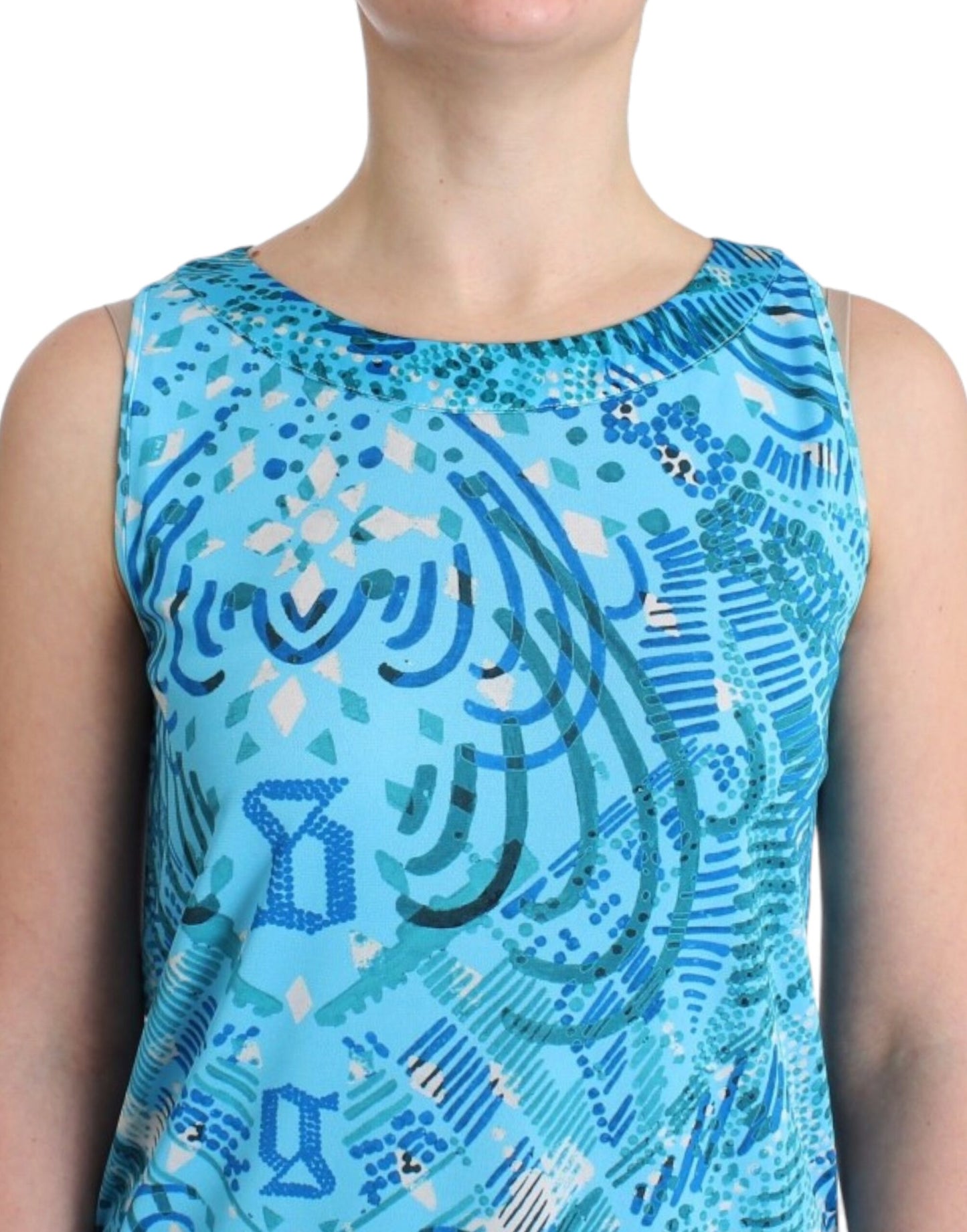 John Galliano Blau bedrucktes Tank-Top